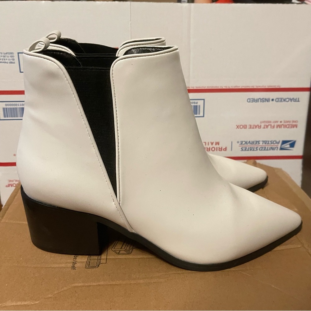 Eloquii White Ankle Boots